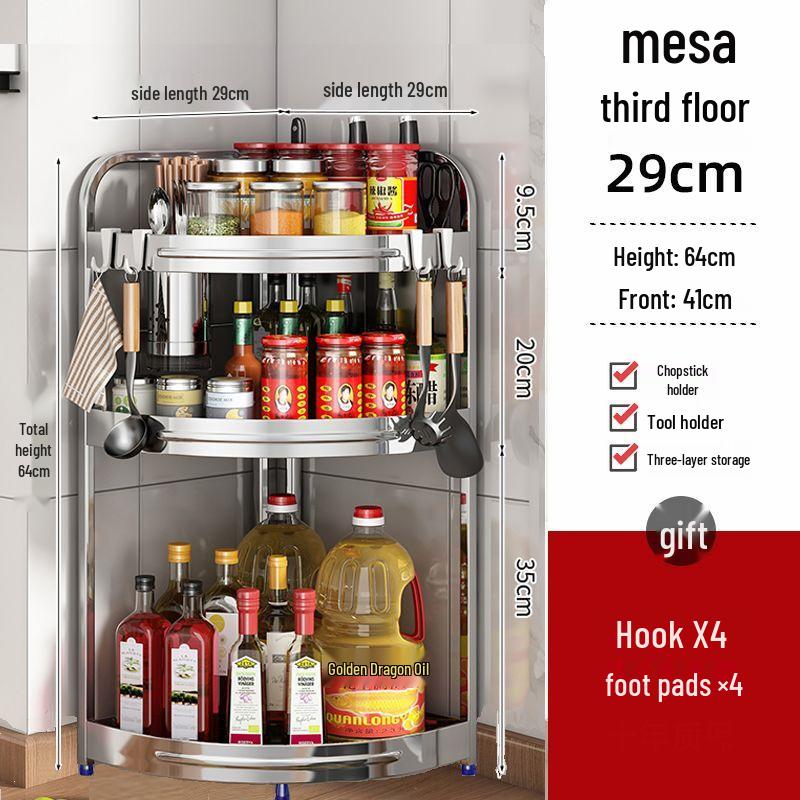 Stainless Steel Multi-layer Corner Spice Rack