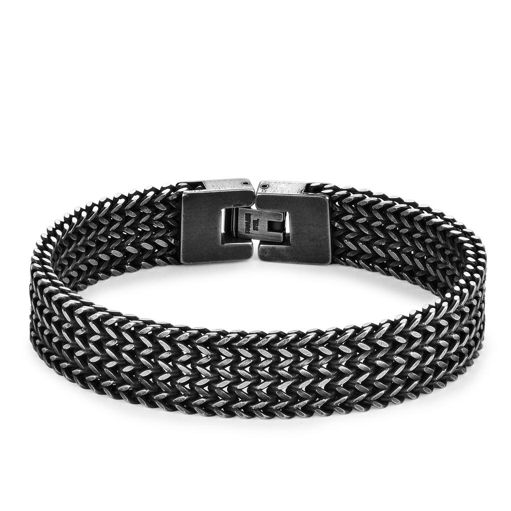 Hip Hop PVD Wasserdicht Anlaufgeschützt Edelstahl Vergoldet Herren Geflochtene Kette Doppelte Reihe Armband Feiner Modeschmuck