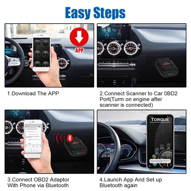Obdii Code Reader Elm 327 Scanner Car Diagnostic Tool Auto Scan Tool Obd2 Scanner For Ios Android Pc Bluetooth-Compatible 4.0