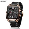 Men Watch Luxury Quartz Watches Chronograph Leather Strap Sport Military Wristwatch Clock Relogio Masculino 2061