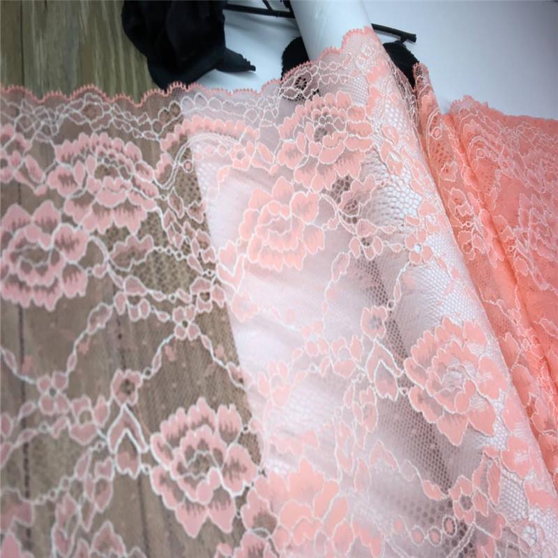 23cm wide Stretchy Lace, Light Orange Elastic Spandex Lace for Lingerie, Bra, Underwear, Sewing & Crafting