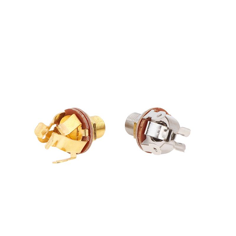 1/4 Inch Pickup Output 6.35Mm Electric Guitar Pickup Stereo Jack Input Plug Socket Brass For Pedal Guitar Female Connector Parts
