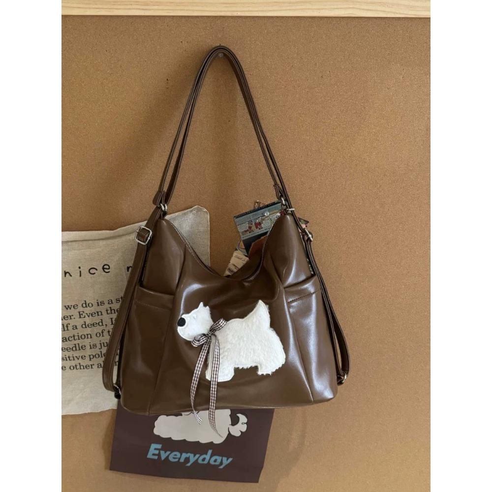 Cute niche tote bag female 2025 new Korean college style backpack large capacity shoulder commuter backpack
