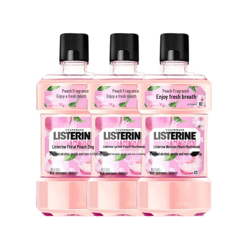 Listerine Cherry Blossom Peach Mouthwash 3-Pack