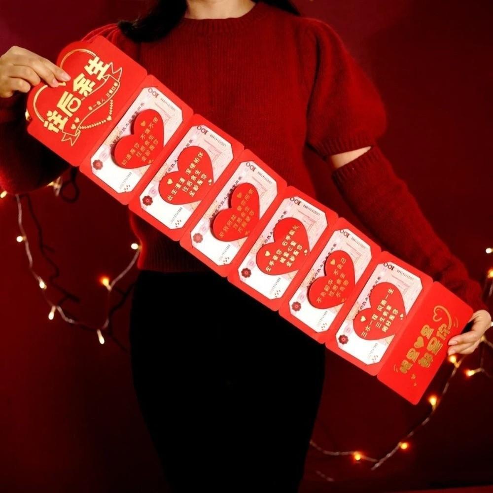 Best Wishes Red Envelope Greeting Card 6/10 Cards Lucky Money Envelope Birthday Party