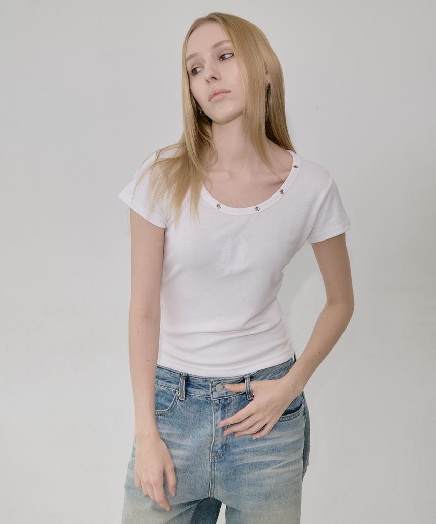 Lekim Lwe Eyelet T-Shirt (White)