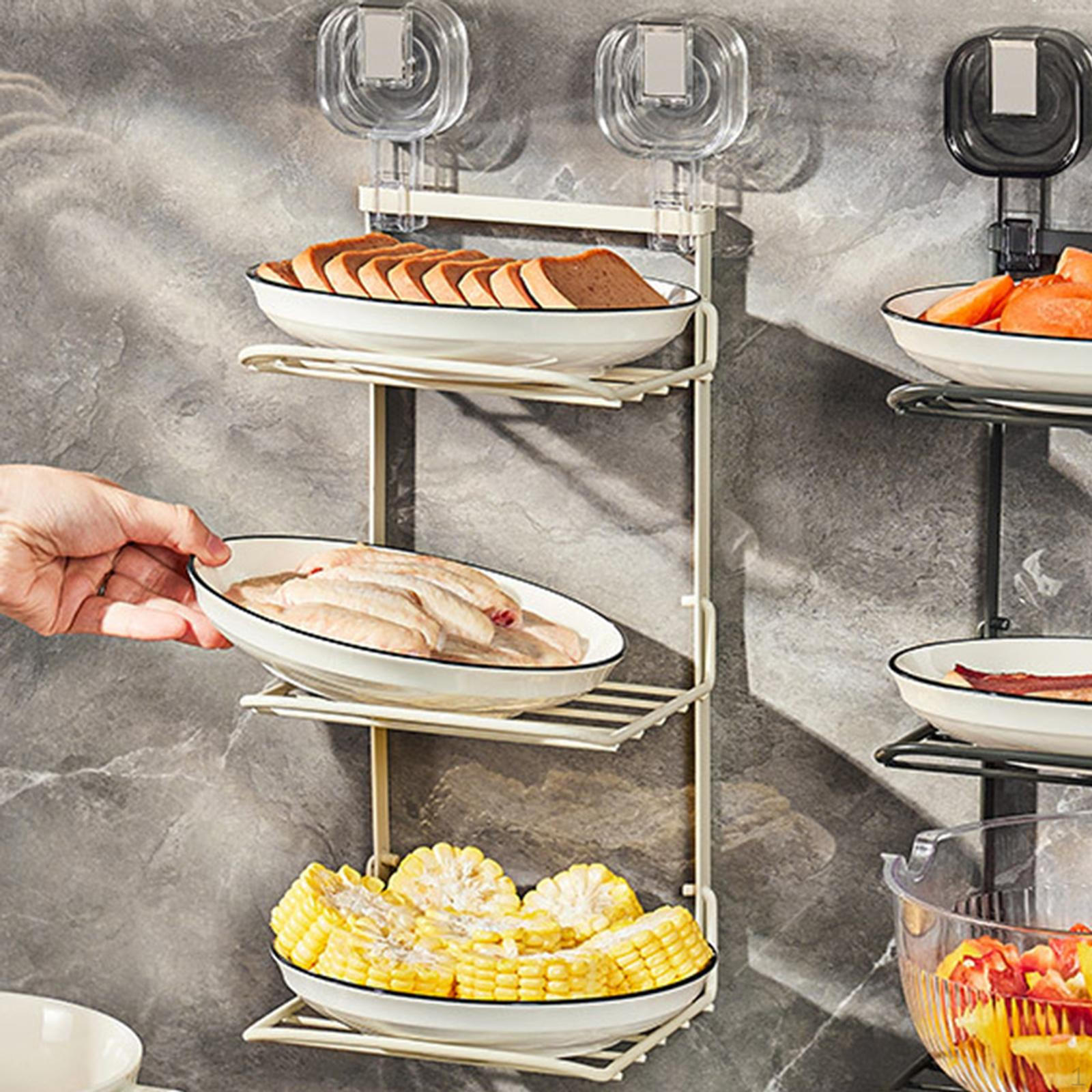 

Подставка для приготовления пищи, стойка для овощей, настенная тарелка для хранения тарелок белый