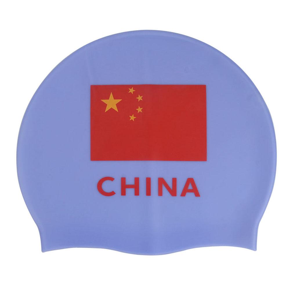 

National Flag Silicone Swim Cap - Large Adult Size, Waterproof, High Elasticity for Training синий
