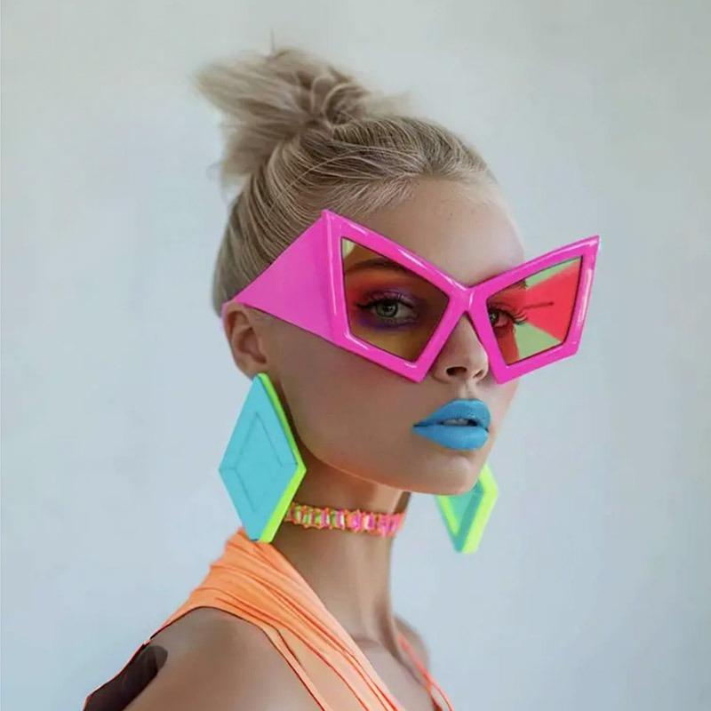 Oversized Cat Eye Women Sunglasses Luxury Brand Designer Big Frame Vintage Eyewear Y2K Punk Sun Glasses UV400