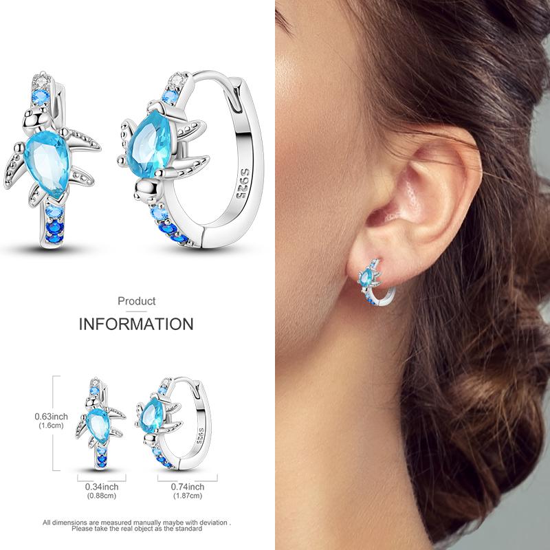 Boucles d'Oreilles Créoles en Argent 925 Zircon Coloré Boucles d'Oreilles Créoles Pavées Pour Femmes Filles Bijoux Cadeau