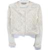 Ermanno Scervino White Cashmere Silk Blend Lace Cardigan and Sleeveless Ensemble Set Tops 38 whiteUsed