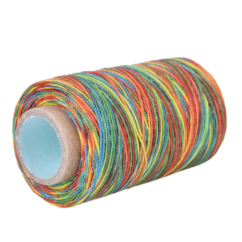 150d 250 Crafts Meters Leather Flat Sewing Thread Hand Stitching Waxed Thread Colorful