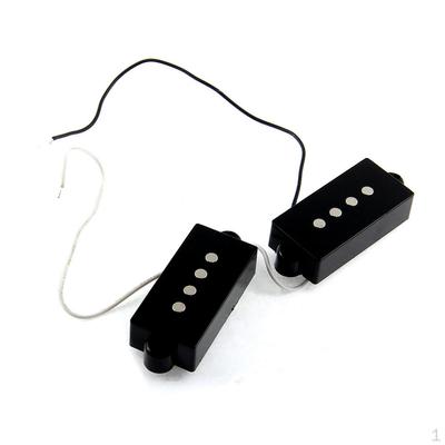 2 Stück 4-saitiger geräuschloser Tonabnehmer im offenen Stil für Gitarren-Ersatzteile, Schwarz