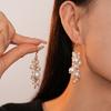 Leaf and Grape Pearl Tassel Ear Hook Faux Pearl Vintage Dangle Earrings  Jewelry Gift