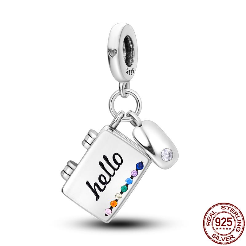 S925 Sterling Silver Luminous Colorful Fireflies Charms Fit  Bracelet Bead DIY Jewelry For Women Gift Hot Sale