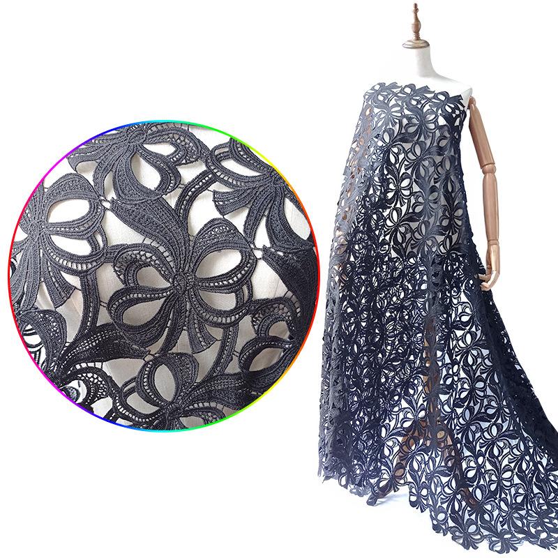Wasserlösliches Spitzen besticktes Gewebe, Schleifenmuster, durchbrochener Vollstoff, Modeaccessoires