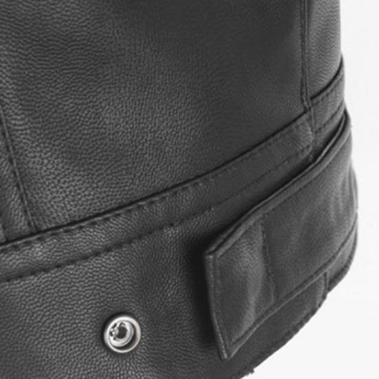 Stand Collar Sleeveless Men Waistcoat Faux Leather Buttons Closure Pockets Motorcycle Jacket Vest Male Clothes