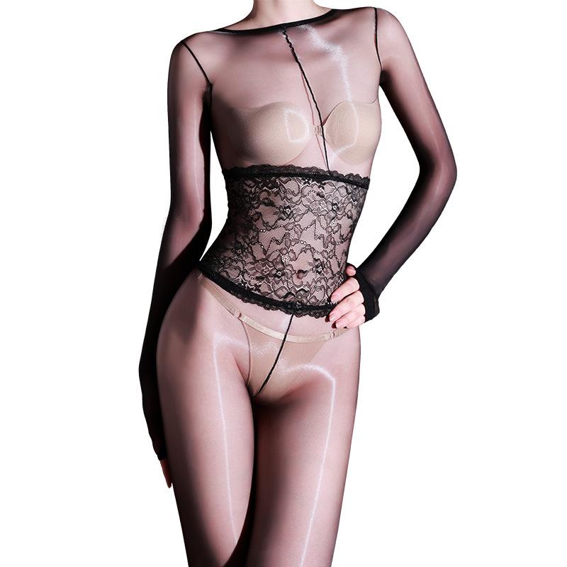 Xiyue Ultra-thin Aurora Stockings Onesie Female Sexy Silky Smooth Shiny Tights Nude Full Body Silk
