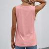 Women's Sleeveless V Neck Button Front Loose Fit Casual Tank Top Summer Blouse Suitable for Daily Wear and Layering