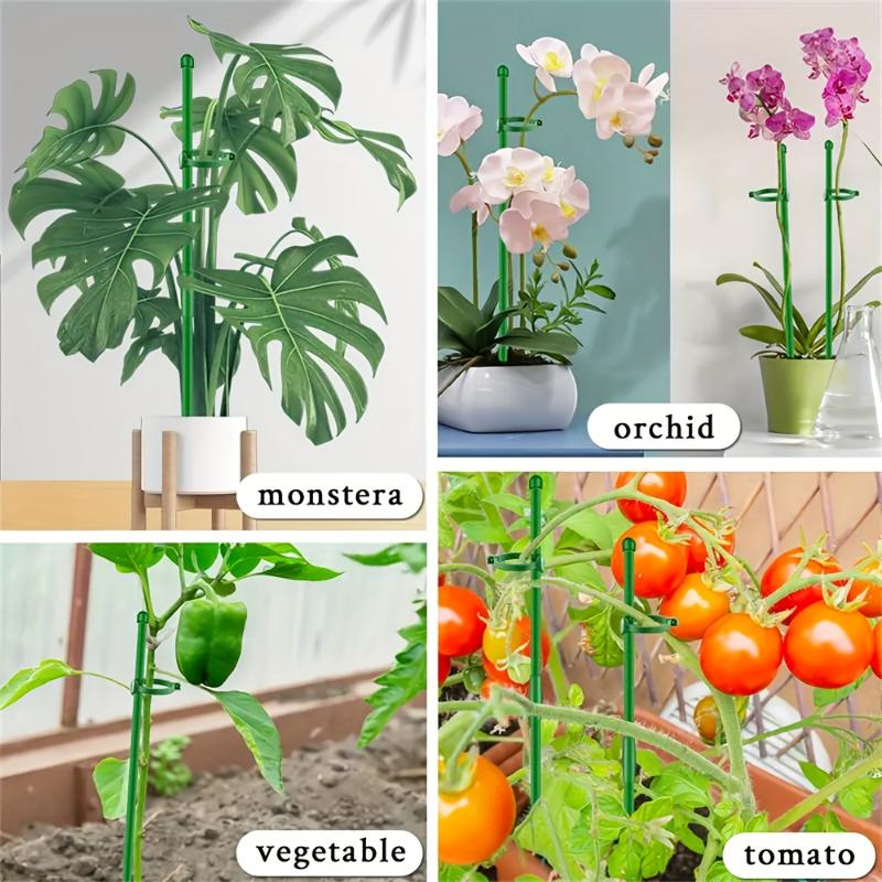 10set Plant Support Piles Plant Climbing Support Frame Green Plant Support Rods For Potted Tomatoes Peonies Lilies Roses