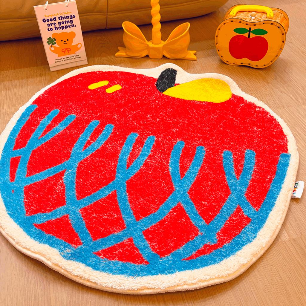 Cute Printing Fruit Bedroom Rug Cartoon Apple Peach Bedside Mat Soft Living Room Carpet Area Floor Pet Pad Aesthetic Home Decor
