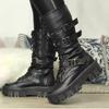 Ladies Punk Rock Platform High-heeled Boots with Thick-soled Handsome Side Zipper Chunky Boot Large Size Motorcycle Boots