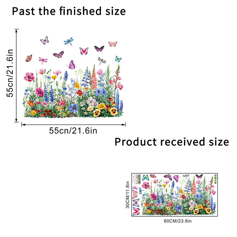 PVC Decorative Flower Birds Sticker Static Window Decor Vinyl Art Spring Flowers Glass Wall Decal for Home Bathroom Decoration