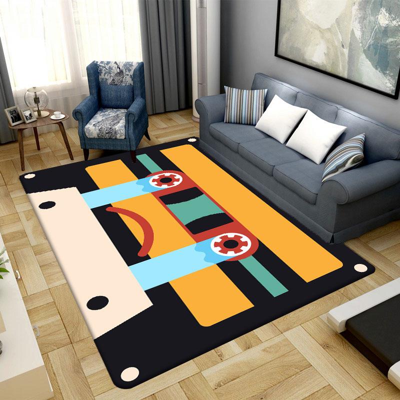 Cartoon kazetový koberec Obývací pokoj Ložnice Koberec Podložka Květinový Neklouzavý Koberec Home Decor Area
