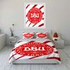 "Red Dansk Boldspil Union Set" Bedding Duvet Cover Set Duvet Cover Pillowcases  (1 * Duvet Cover 2 * Pillowcases, without duvet insert)