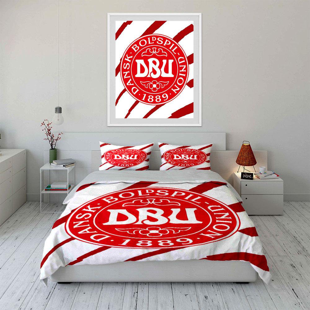 "Red Dansk Boldspil Union Set" Bedding Duvet Cover Set Duvet Cover Pillowcases (1 * Duvet Cover 2 * Pillowcases, without duvet insert)