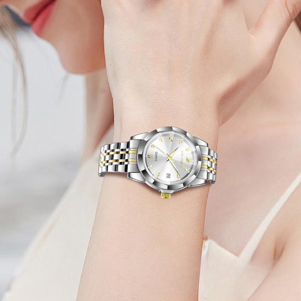 Women's Simple Gift Watch Calendar Waterproof Quartz Diamond-set Women's Watch