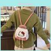 Hello Kitty Red Plaid Pattern Kids School Backpack With Breathable Canvas For Kindergarten