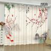 Custom Chinese Style Curtain Peony Flower Bird Print Classical Living Room Bedroom Space Study Room Full-height Window Opening