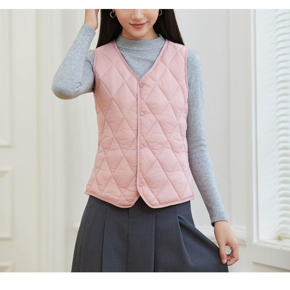 Autumn/Winter Down-Filled Cotton Waistcoat Liner Women's Lightweight Warm Inner Vest Form-Fitting Slimming Underwear Waistcoat