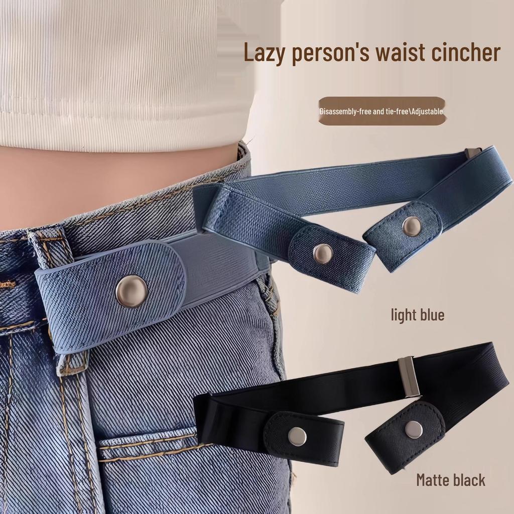 Women's Invisible Elastic Waist Belt for Jeans - Adjustable Leather Waistline Tightener