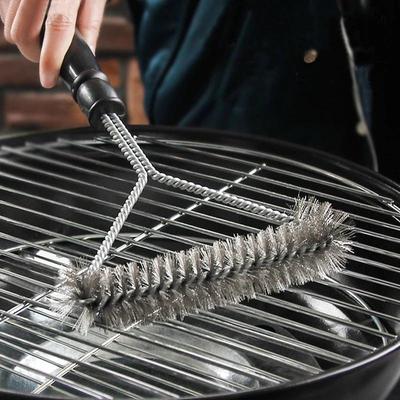 Grill BBQ Brush Clean Tool Grill Accessories Stainless Steel Bristles Non-stick Cleaning Brushes Barbecue Accessories