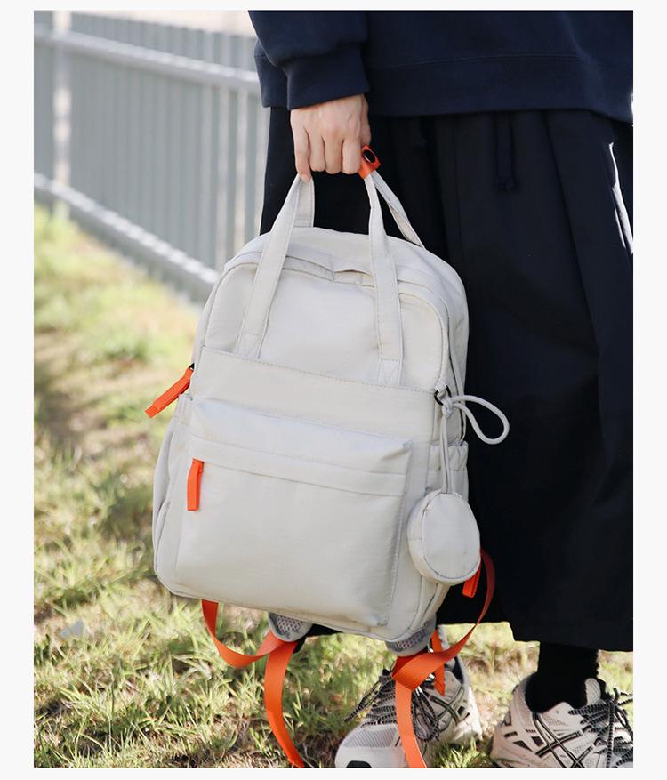 2025 Women's Fashion Textured Casual Backpack - Solid Color, Versatile for Commute & Travel