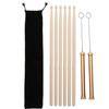 Drum Stick Brush Set Jazz Retractable Metal Wire 5A Rod Plush Bag Percussion Accessories(Gold )