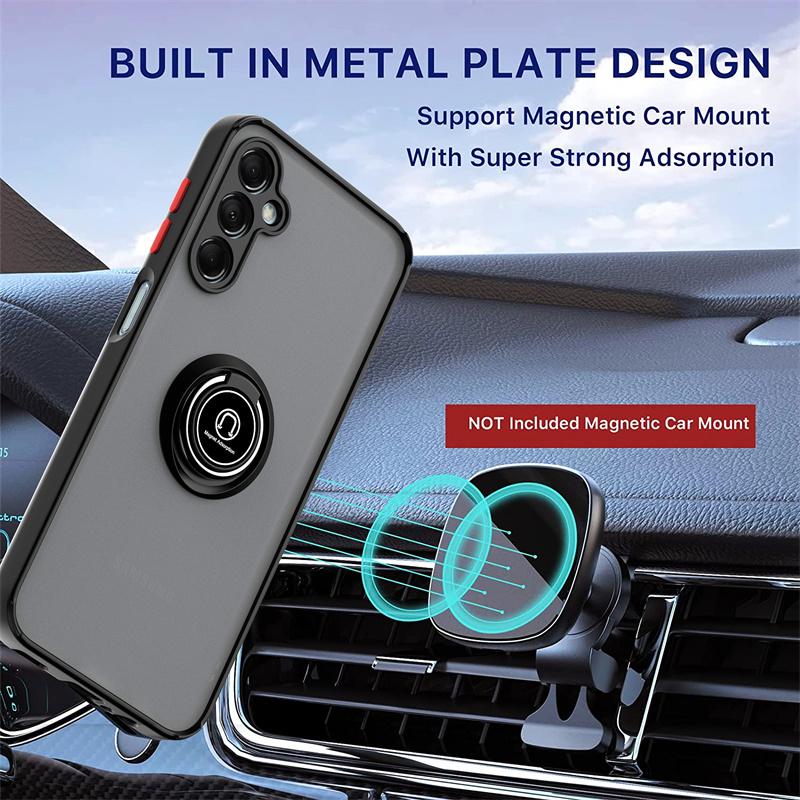Matte Translucent Phone Case For Samsung A56 A16 A26 A36 A55 A35 A15 A54 A34 A14 A25 Magnetic Ring Holder Protector Cover