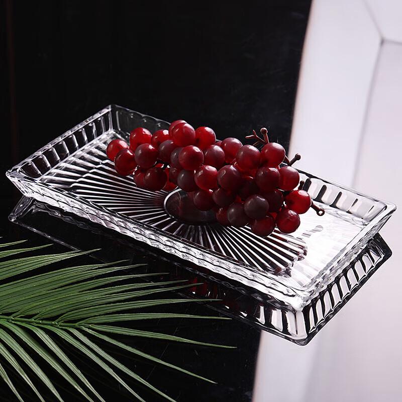 CHAHUA Crystal Glass Rectangular Fruit Tray