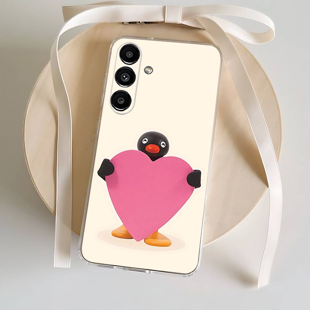 

Happy P-Pingu Penguin Phone Case For Samsung S24,30,21,22,23,20 FE,lite,PIus,Ultra,5G,Note,9,10 Transparent Cover SamsungS23ULTRA5G