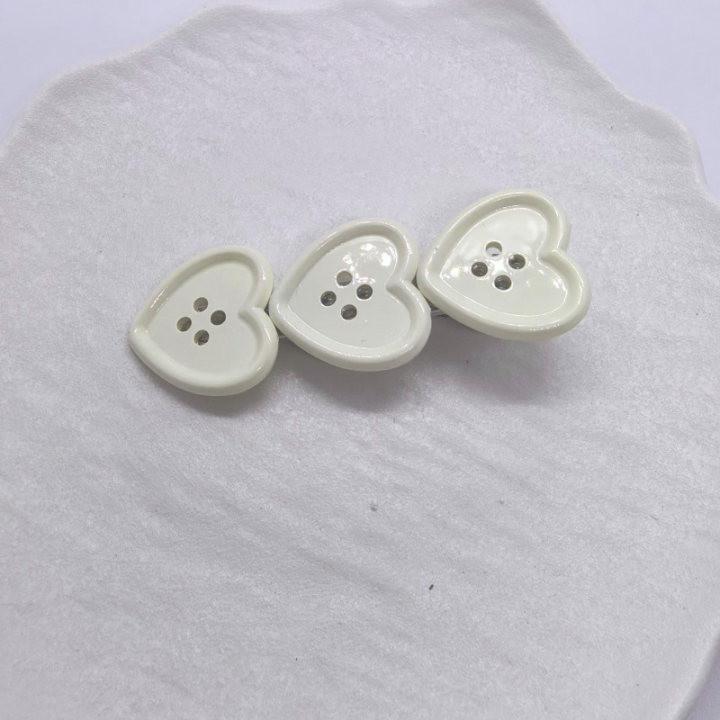Sweet Check Love Button Hair Clip Side Bangs Girly Cute Duckbill Clip Hair Accessories