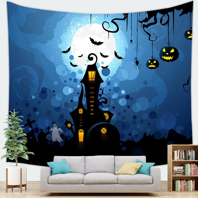 Halloween theme Ghost background digitalprinted polyester tapestries living rooms bedrooms macrame wall hanging room
