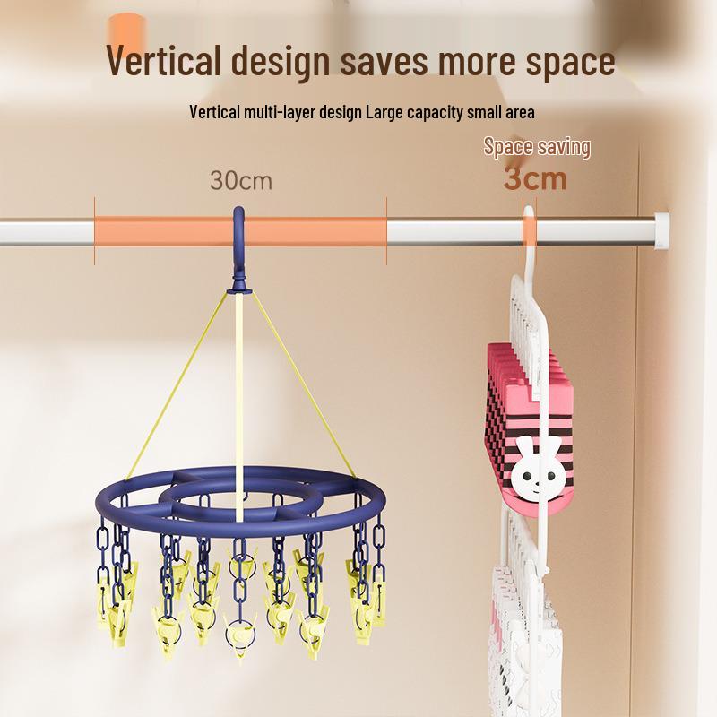 Baby Multi-Clip Drying Rack for Bibs, Socks, and Clothes Hanger