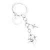 Crescent Moon Four-pointed Star Female Car Keys Chain Rings Bag Pendant for Gift
