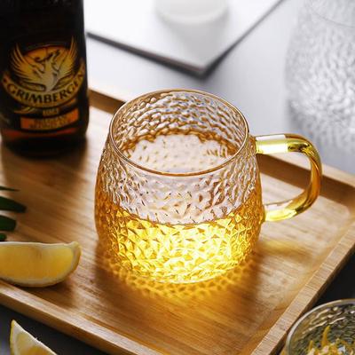 1 Stück Haushalt Frühstück Kaffee und Milch Gehämmertes Glas Tasse Transparente Ananas Tasse für Bier Saft und Teetassen Kaffeetassen