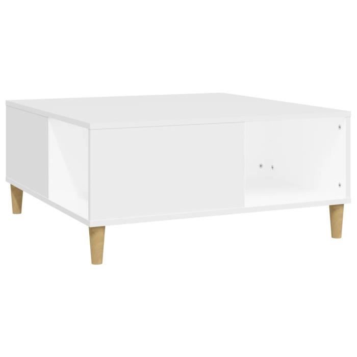 VidaXL Table basse blanc 80x80x36,5 cm bois d'ingénierie 821092