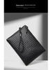 Men's Woven Leather Clutch Wallet - Large Capacity Soft Handbag & Phone Holder
