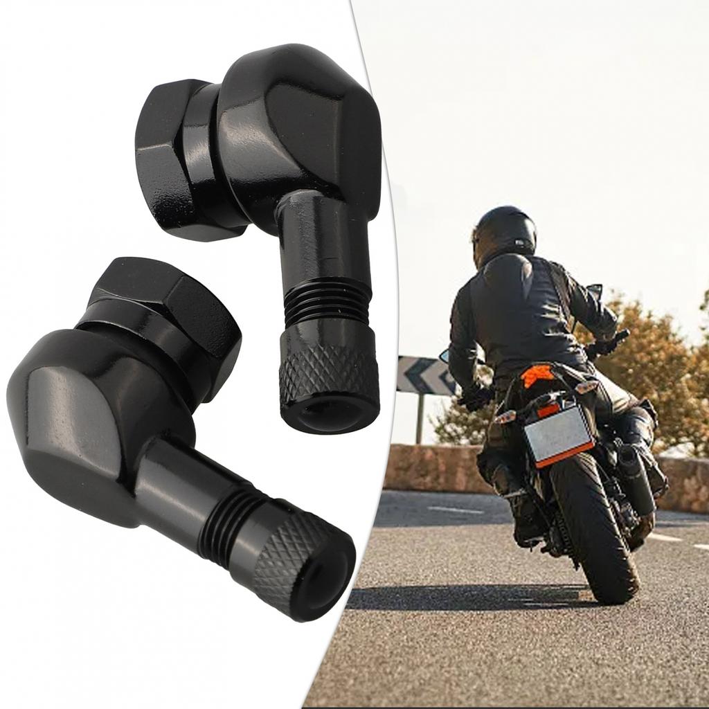 Motorcycle 90 Degree Angle Valve Stems with CNC Aluminum Alloy Material (2PCS)