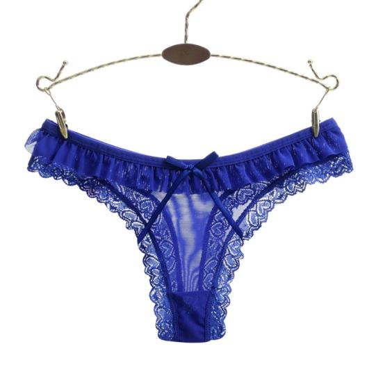 Sexy Lace Heart Pattern Bowknot Women Low Rise Brief Underwear Thong